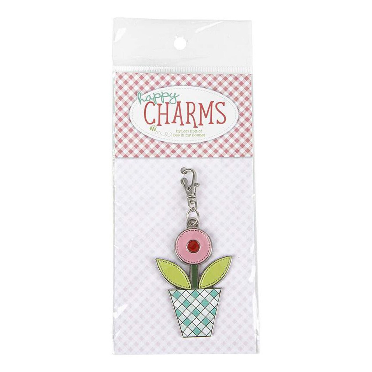 Riley Blake Designs Lori Holt Gingham Garden Enamel Happy Charm ST-27263